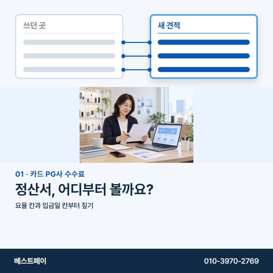 카드 PG사 수수료 정산서, 어디부터 볼까요? — 왼쪽 칸부터 채우면 오른쪽이 쉬워져요